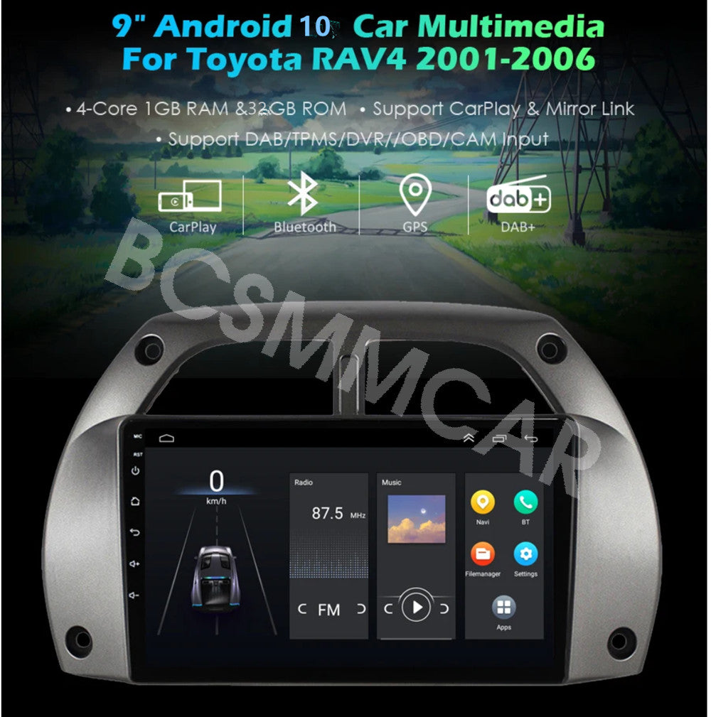 Fit for Toyota RAV4 2001-2006 For Carplay Car Stereo Radio Touch Screen BT FM