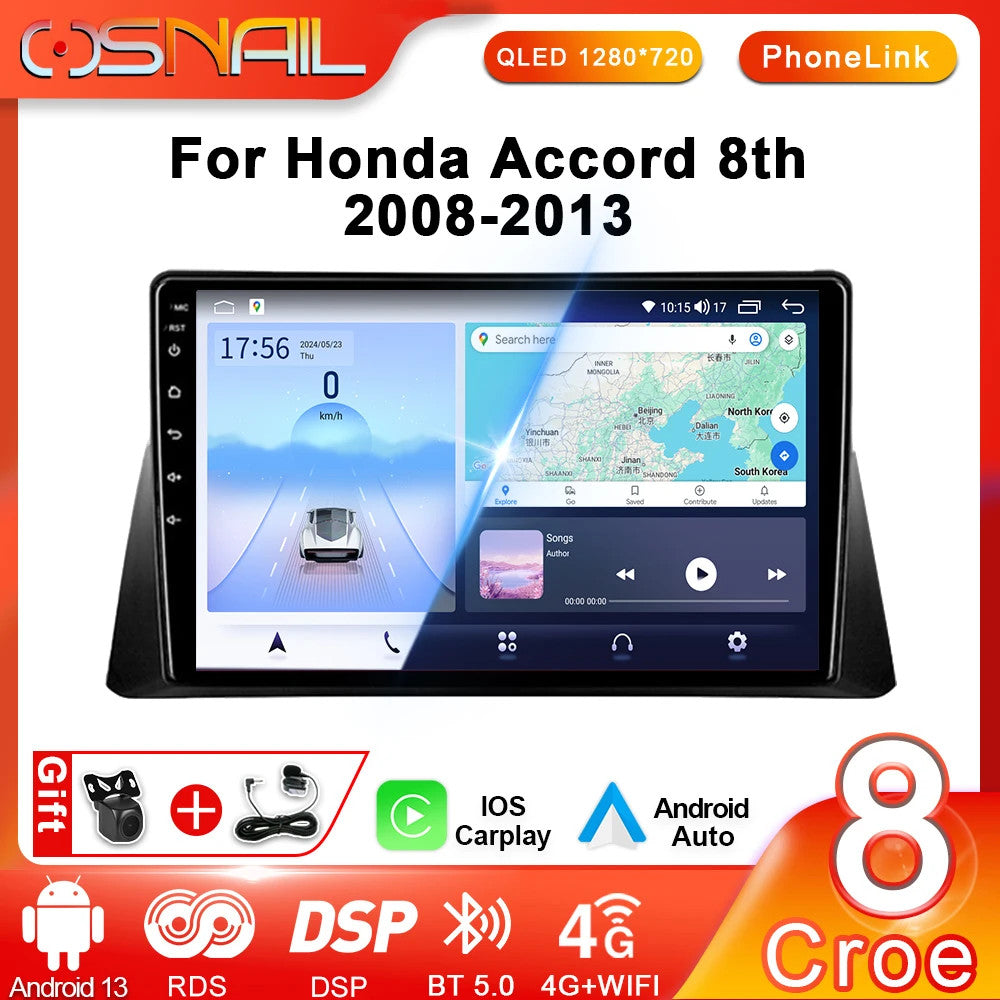 for Honda for Accord 8 Spirior 2008-2013 Android CarPlay Car Radio GPS Video Player