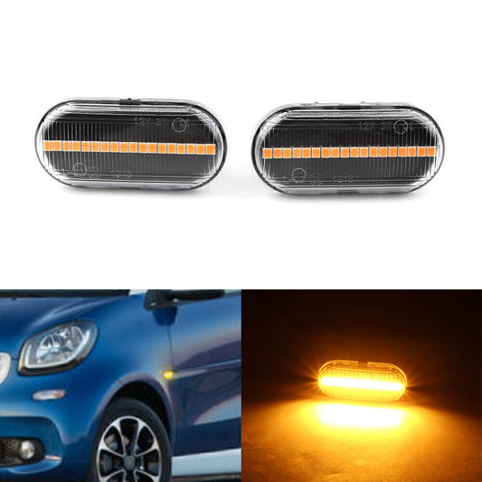 2x Clear LED Side Marker Light Turn Signal Lamp Fit for Smart Fortwo W453 C453