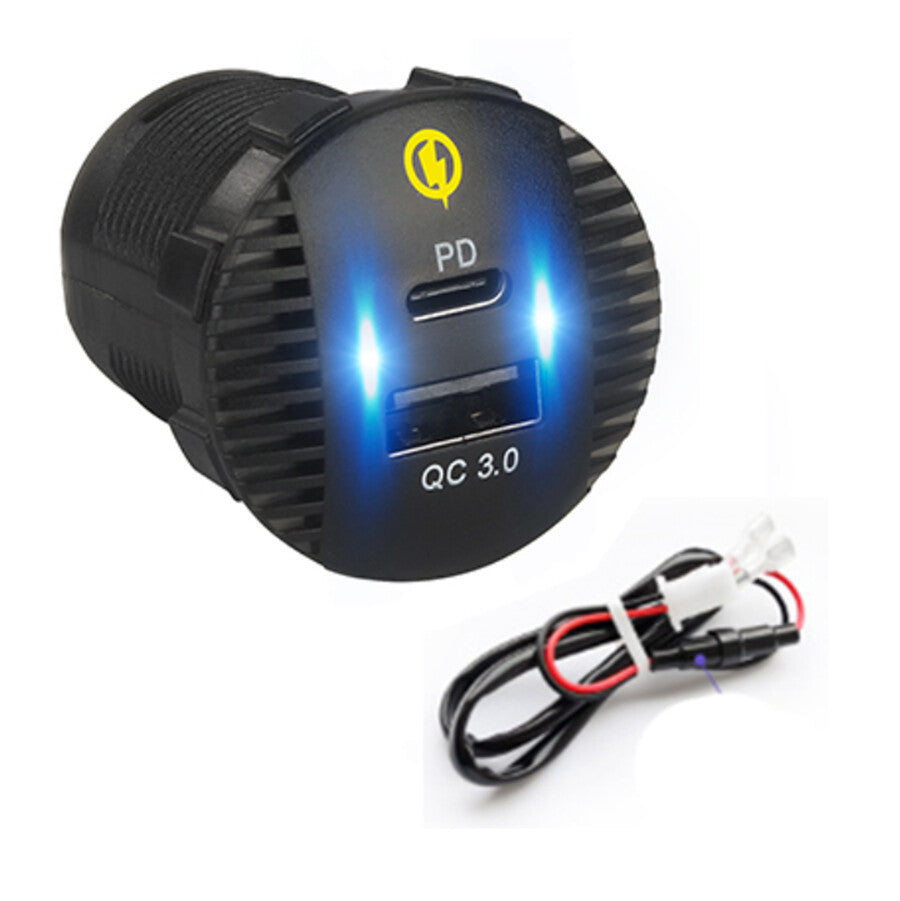 Car Dual Ports Phone for Charger Power Socket Adapter Fast Charging PD USB Type C
