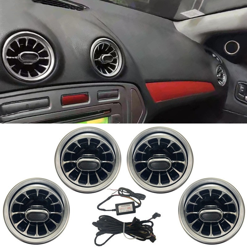 4PCS LED Front Dashboard Air Condition Vent Turbo Interior Trim for Ford Mondeo
