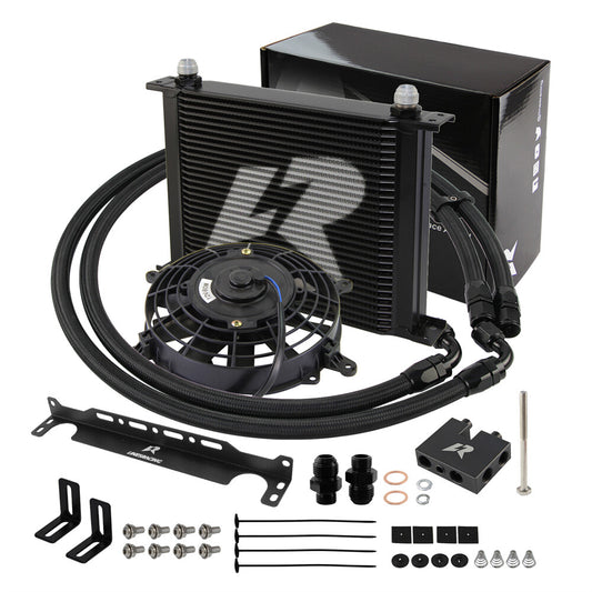 30 Row Oil Cooler Kit for BMW N54 135i E82 E90 335i 335xi E92 335is +7'' Fan BK