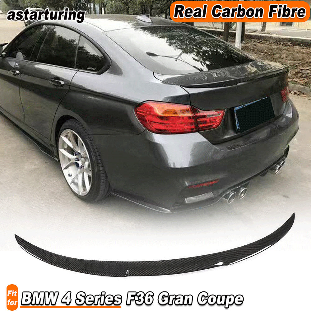 REAL CARBON Rear Trunk Spoiler Wing Fit for BMW 4 Series F36 Gran Coupe 2013-19