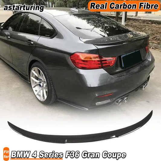 REAL CARBON Rear Trunk Spoiler Wing Fit for BMW 4 Series F36 Gran Coupe 2013-19