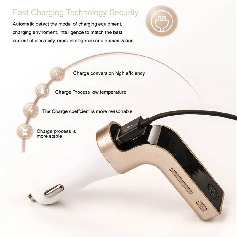 Car Bluetooth 5.0 FM Transmitter USB Charger Handsfree MP3 Modulator Player Kit