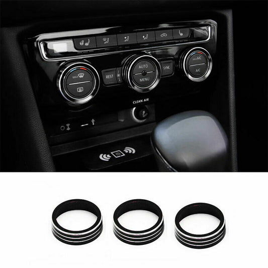 Black Aluminum Central Console AC Switch Trim for Volkswagen for Jetta Mk7 2019-2021