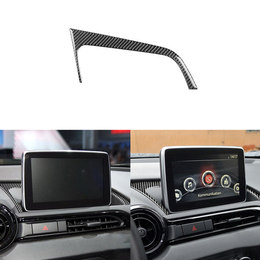 for Mazda MX-5 2016 Carbon Fiber Interior Navi Displayer Base Frame Cover Trim