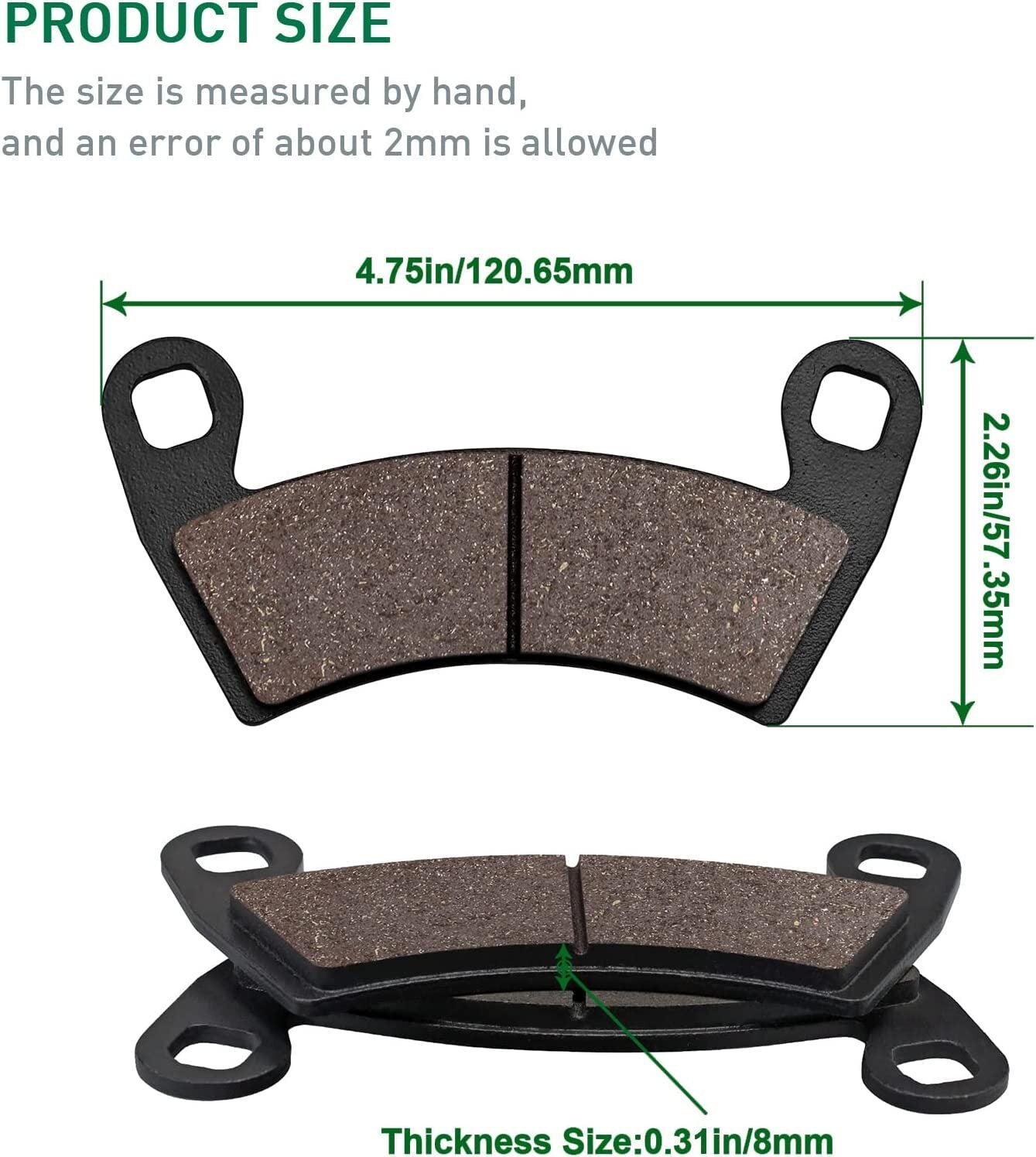 Front Rear Brake Pads for Polaris Ranger Crew 570 2015-2019 Ranger 700 Crew 800