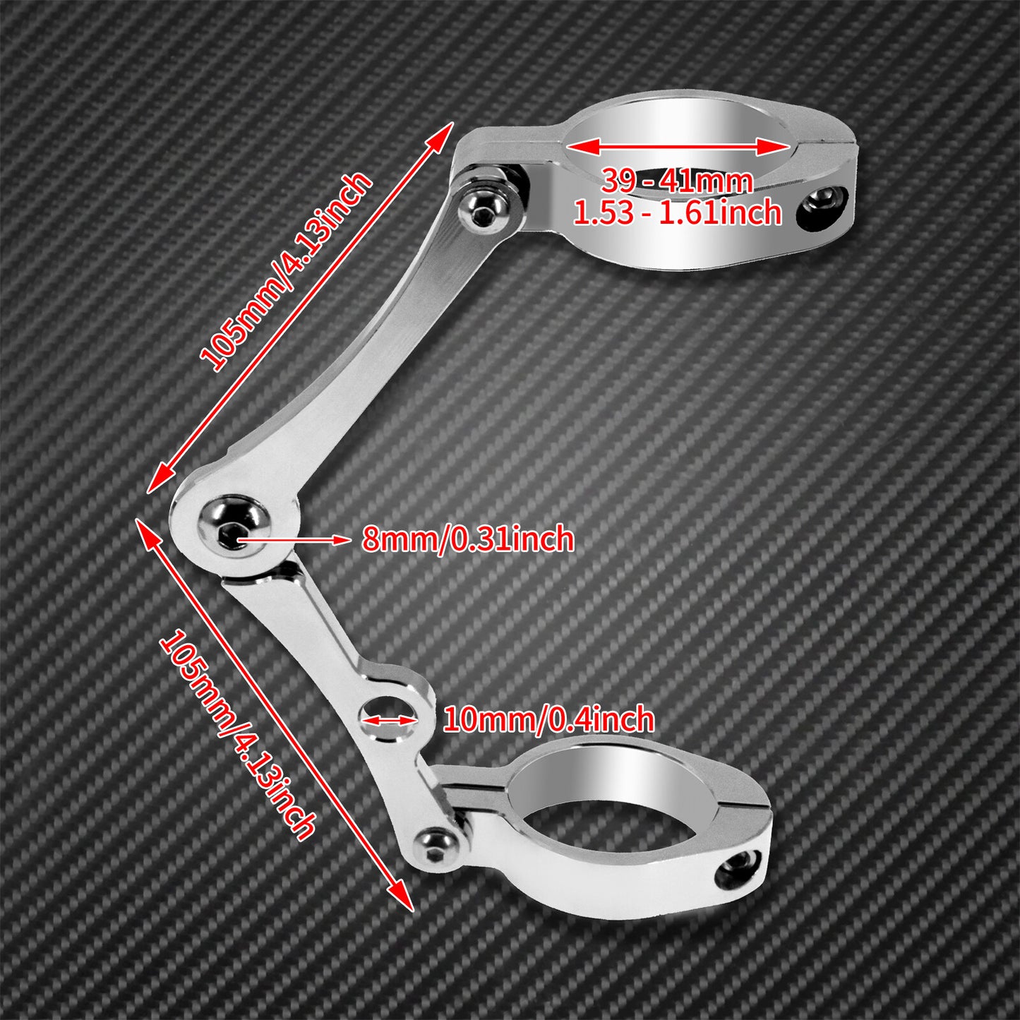 Chrome Motorcycle Universal 39mm-41mm Headlight Mount Bracket Fork Lamp Holder