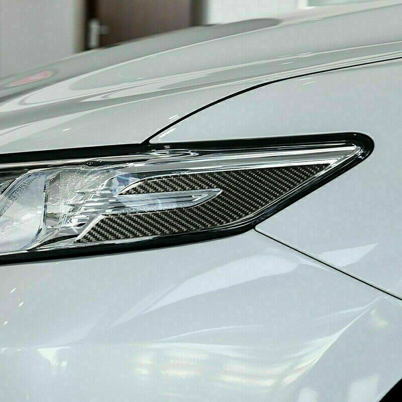 2X for Toyota for Camry 2018-2022 Carbon Fiber Front Headlight Eye Edge Cover Decals