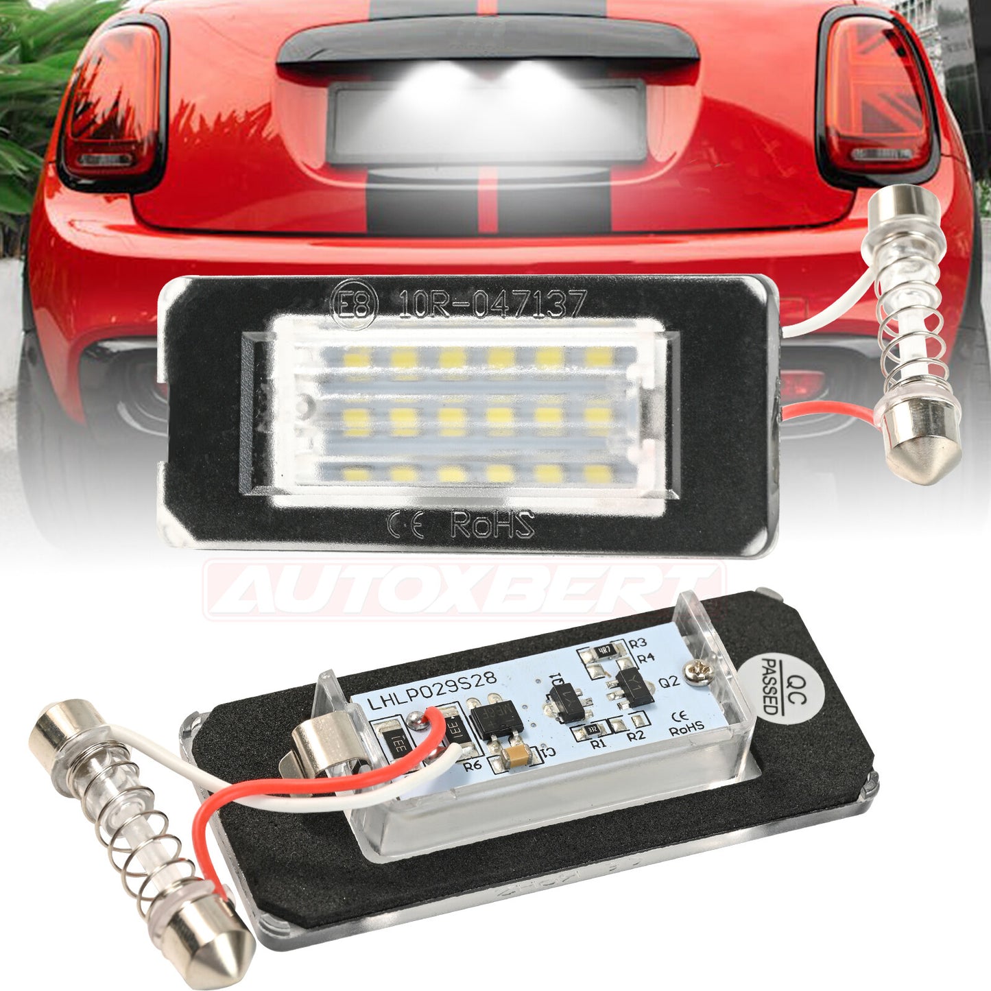 for MINI COOPER R56 R57 R58 18LED License Number Plate Light ERROR FREE White 2x