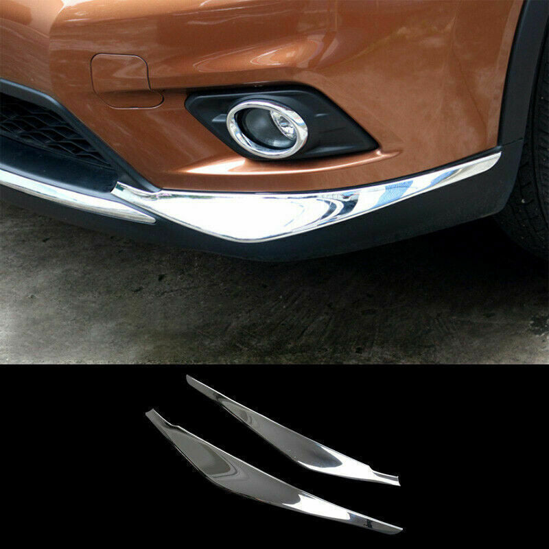 for Nissan Rogue 2014-2016 Chrome Front Bumper Side Corner Guard Cover Trim 2