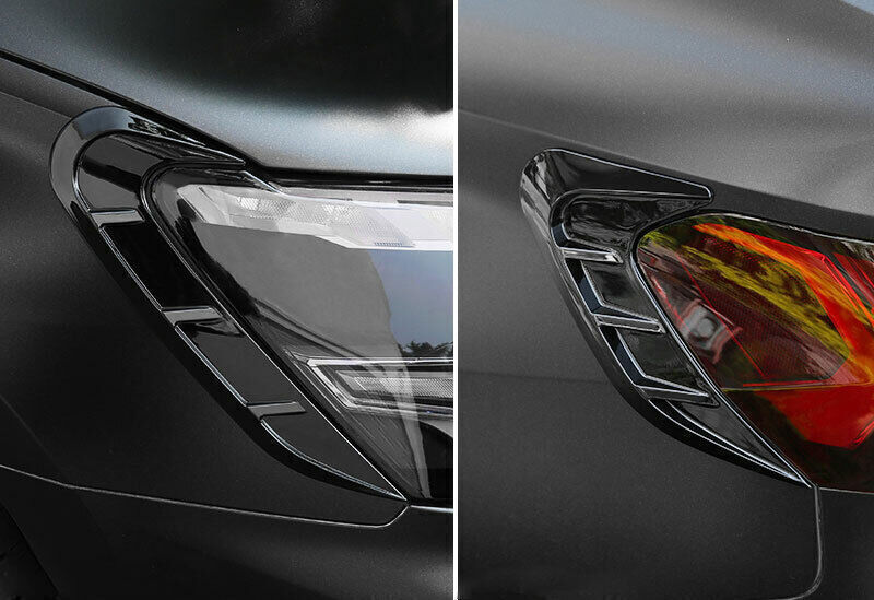 for Audi A3 2022-24 ABS Gloss Black Front Rear Headlight Lamp Eyebrow Cover Trim