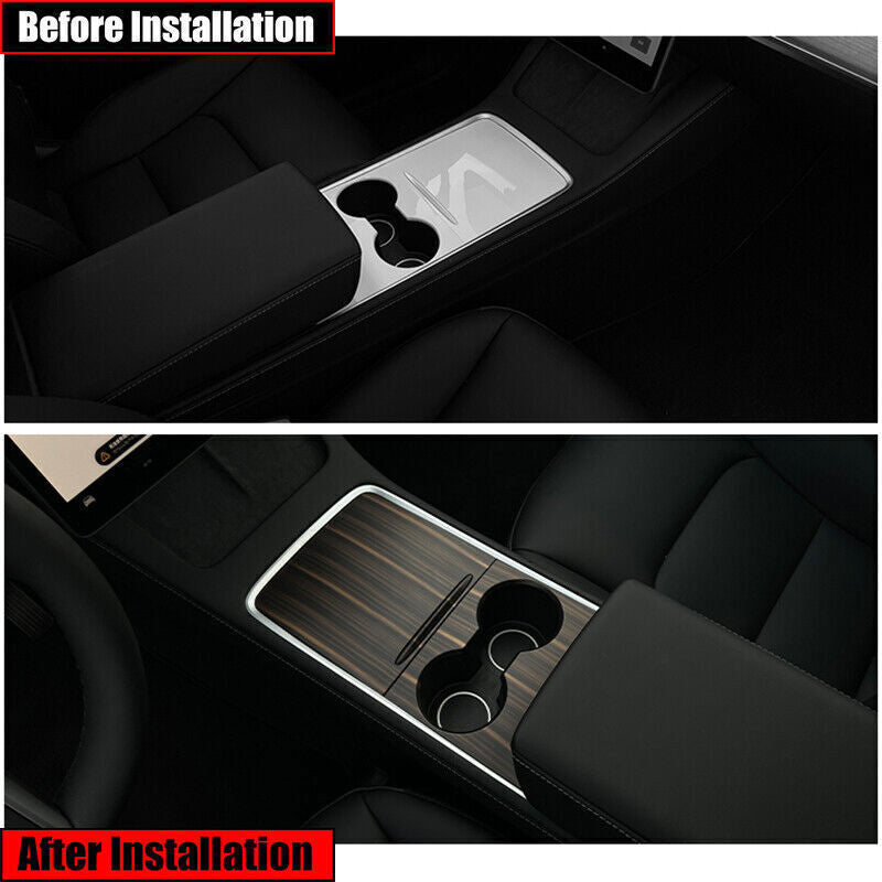 for Tesla Model 3/Y 2021-23 Matte Wood Grain Console Gear Shift Panel Frame Trim