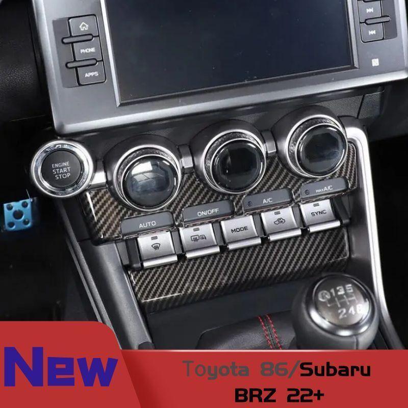 2x Carbon ABS Air Conditioner Knob Panel Trim for Toyota GR86/ for Subaru BRZ 2022-23
