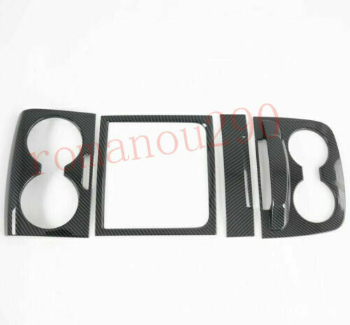 for Toyota for Sienna 2015-2020 Carbon Fiber Look Front Cup Holder Panel Cover Trim