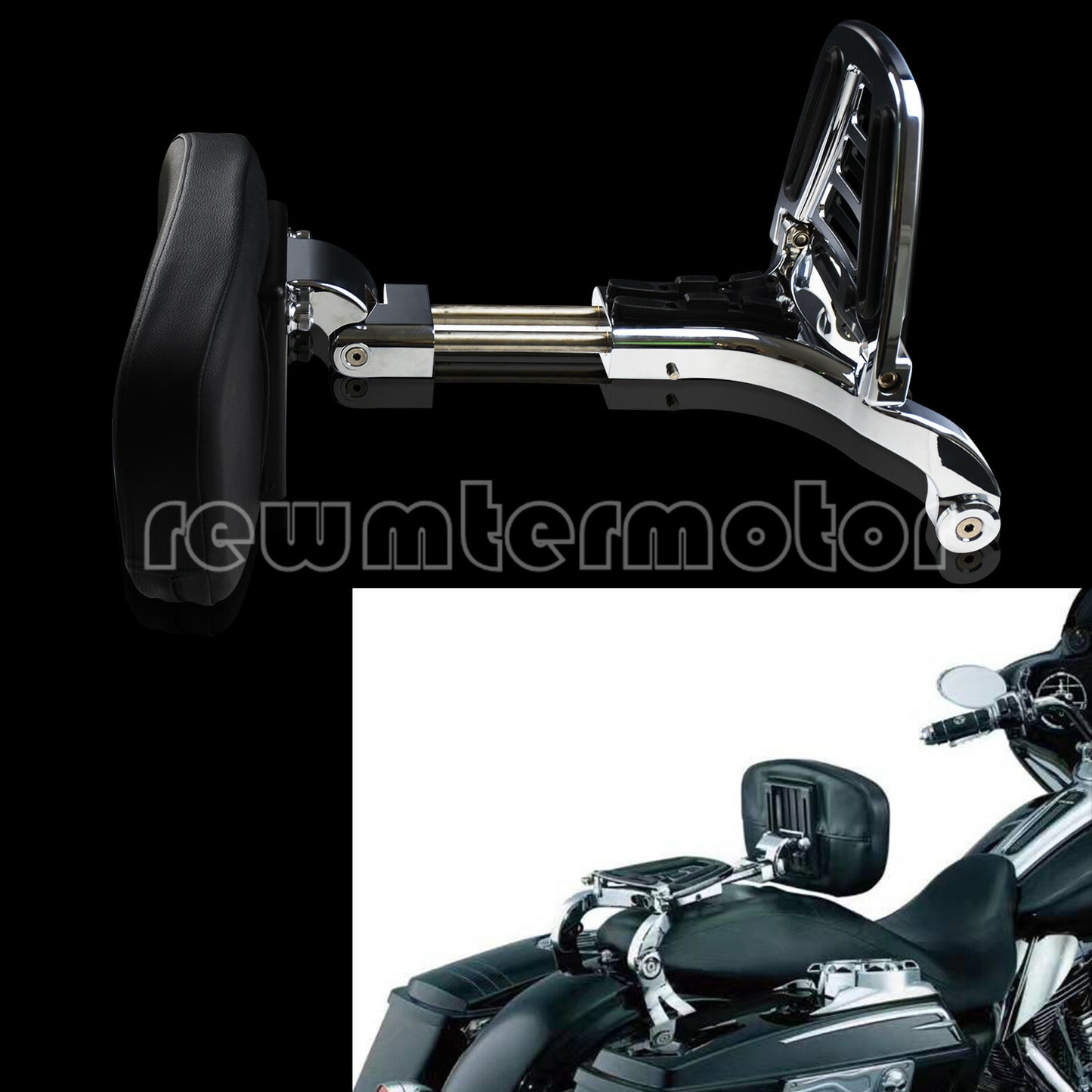 Multi-Purpose Adjustable Driver  Passenger Backrest Fit for Harley FL Softail
