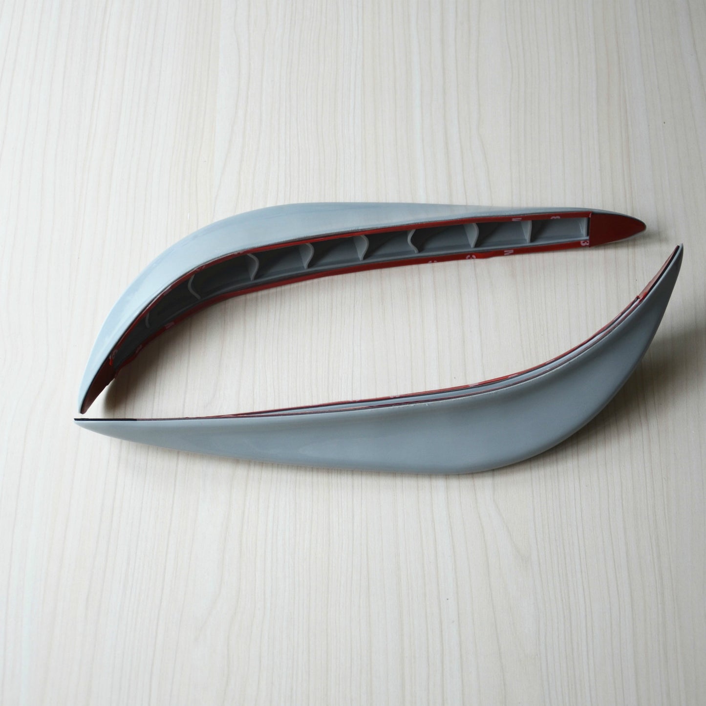 2Pc Car Bumper Grey Soft Anti-rub Stickers Cover Protector Guard Streamline Pad