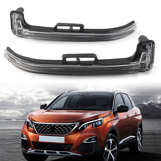 Pair Side Rear View Mirror Turn Signal ABS Plastic For 2017-18 for Peugeot 4008 5008