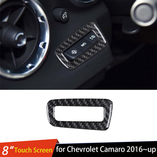 Carbon Fiber Dim Light Control Switch Button Trim for Chevrolet Camaro 2016-2023
