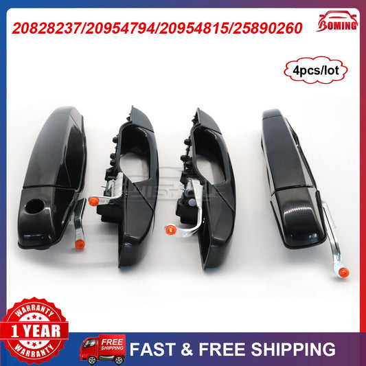 Black Set of 4 Front Rear Door Handle for Chevy for GMC Tahoe for Yukon for Sierra 07-14