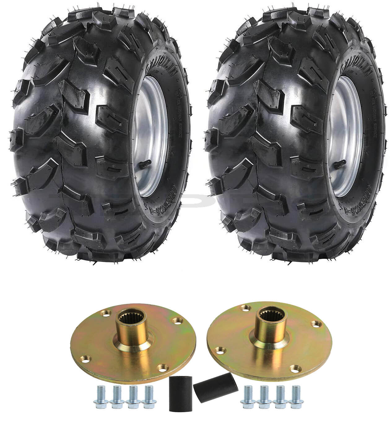 [2] 18x9.50-8 tires, 4-wheel rims + rear axle hubs suitable for go-karts, for golf carts, and off-road vehicles.