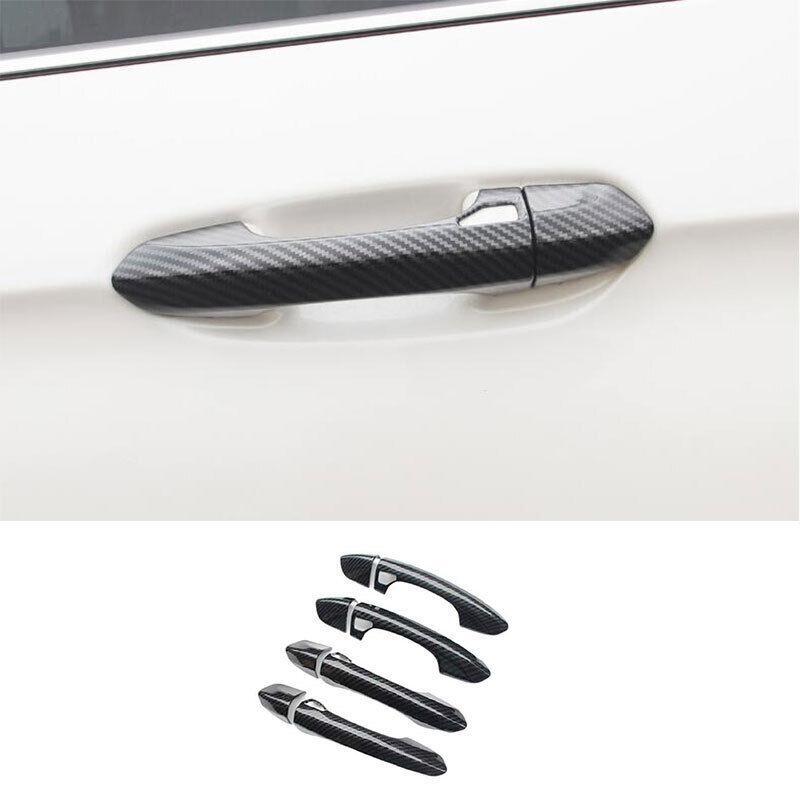 Outside for Smart Door Handle Cover Trim 8PCS for Ford Edge 2015-2021 Carbon Fiber