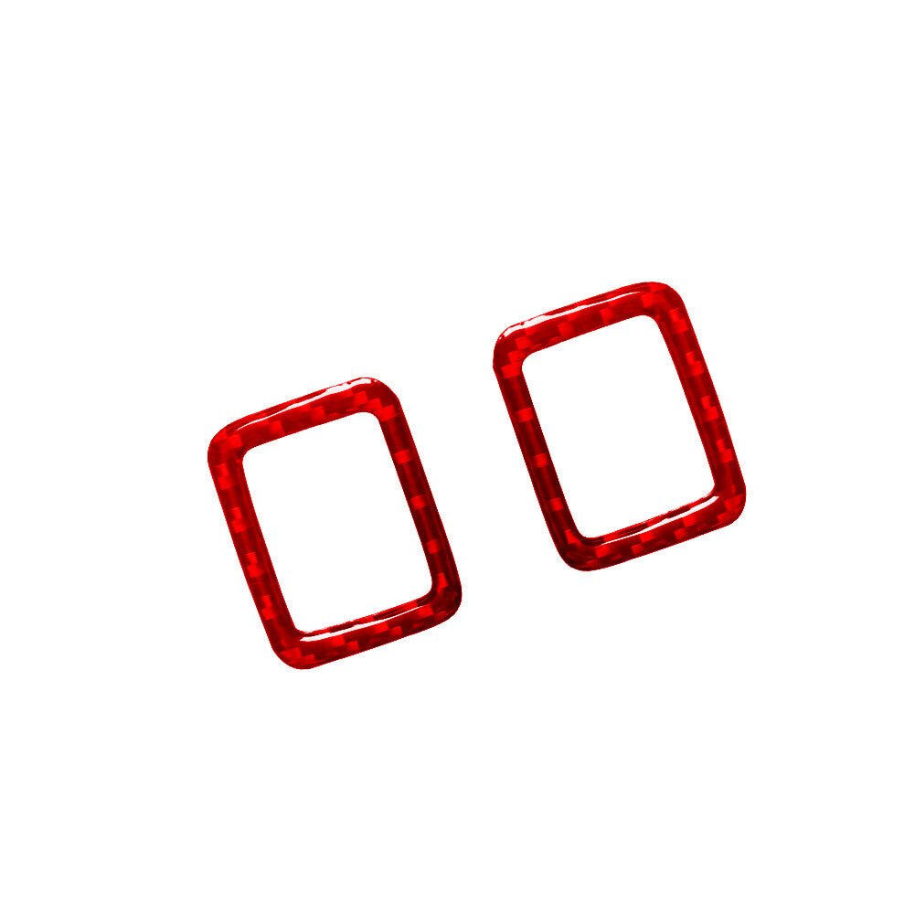 2x Red Carbon Fiber Door Lock Cover Trim for Land Rover Discovery Sport 2015-19