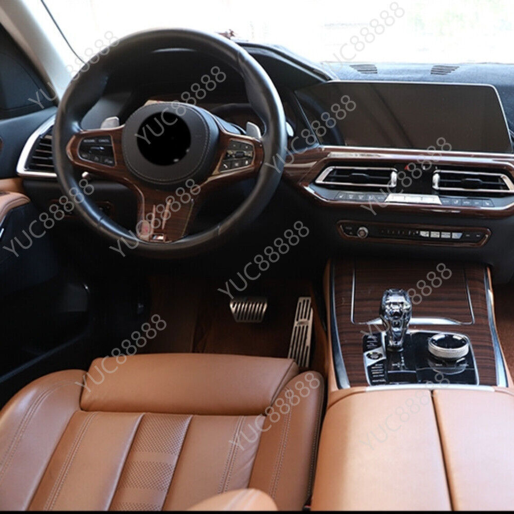 For 2019-23 for BMW X5 G05 ABS Wood Grain Car Interior Moulding Decor Cover Full Kit