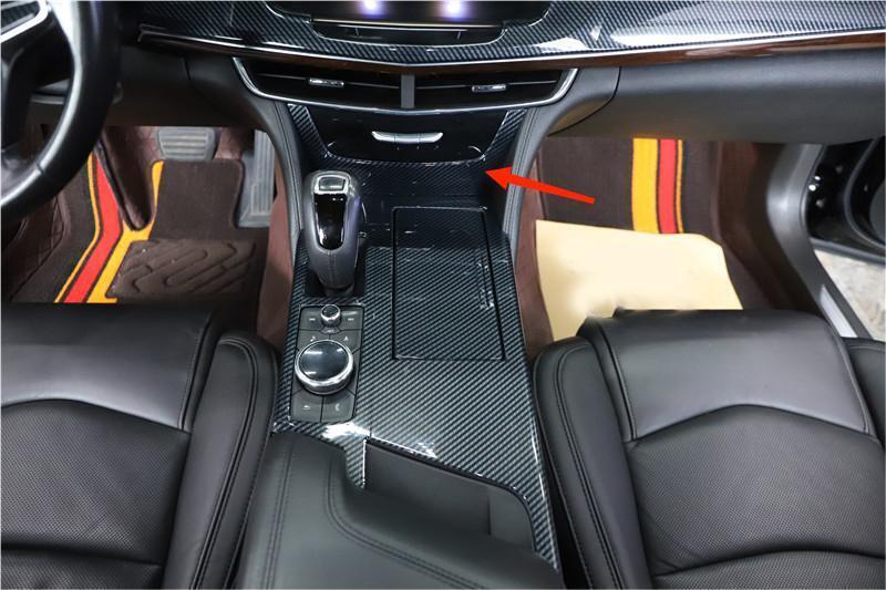 Car U-shape Center Console Frame Inner Fit for Cadillac CT6 2016-20 Carbon Fiber