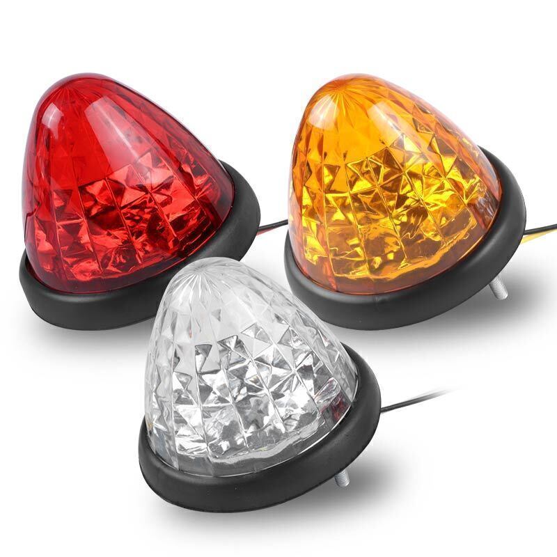 Marker Lights LED Beehive Cone Amber Red White Truck Trailer RV Round Side Lamp