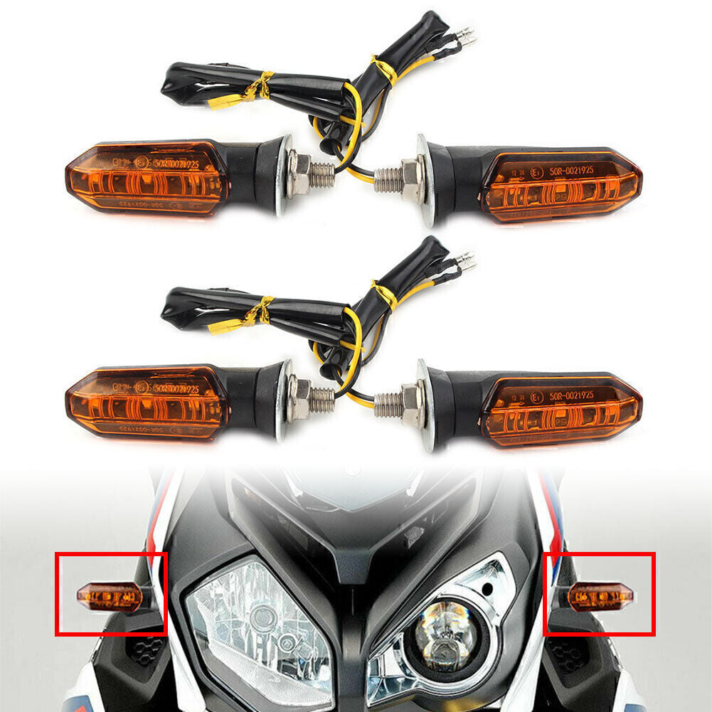 4X Universal Motorcycle LED Turn Signal Indicator Amber Blinker Light Lamp Amber