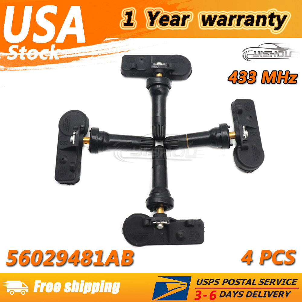 4x TIRE PRESSURE SENSOR TPMS 56029481AB for Jeep Commander for Dodge for Ram 433Mhz