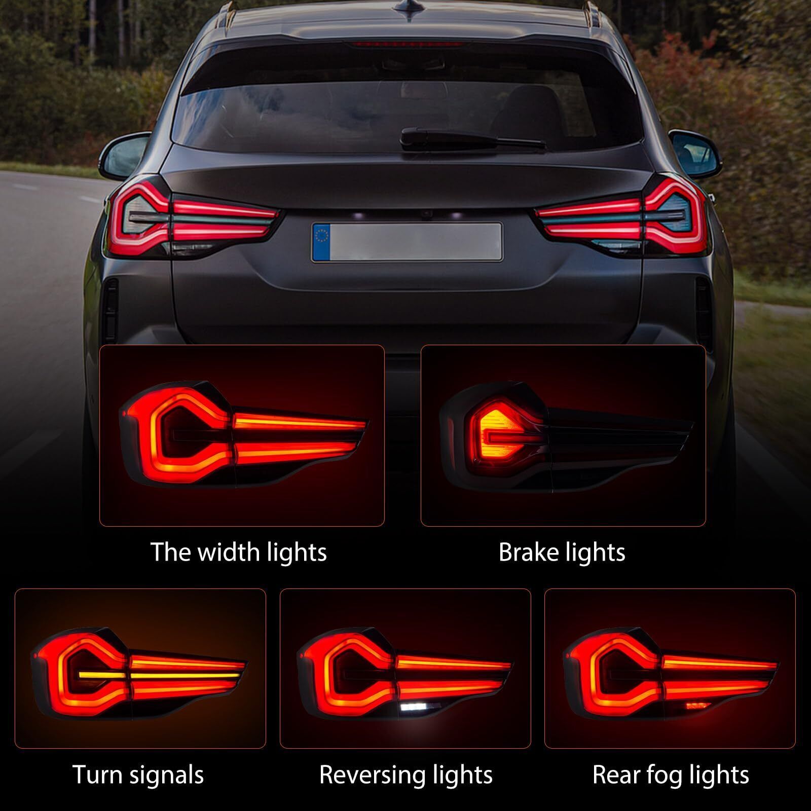 Pair Upgrade LCI Tail Light Assembly for BMW X3 G01 IX3 G08 X3M F97 2018-2021
