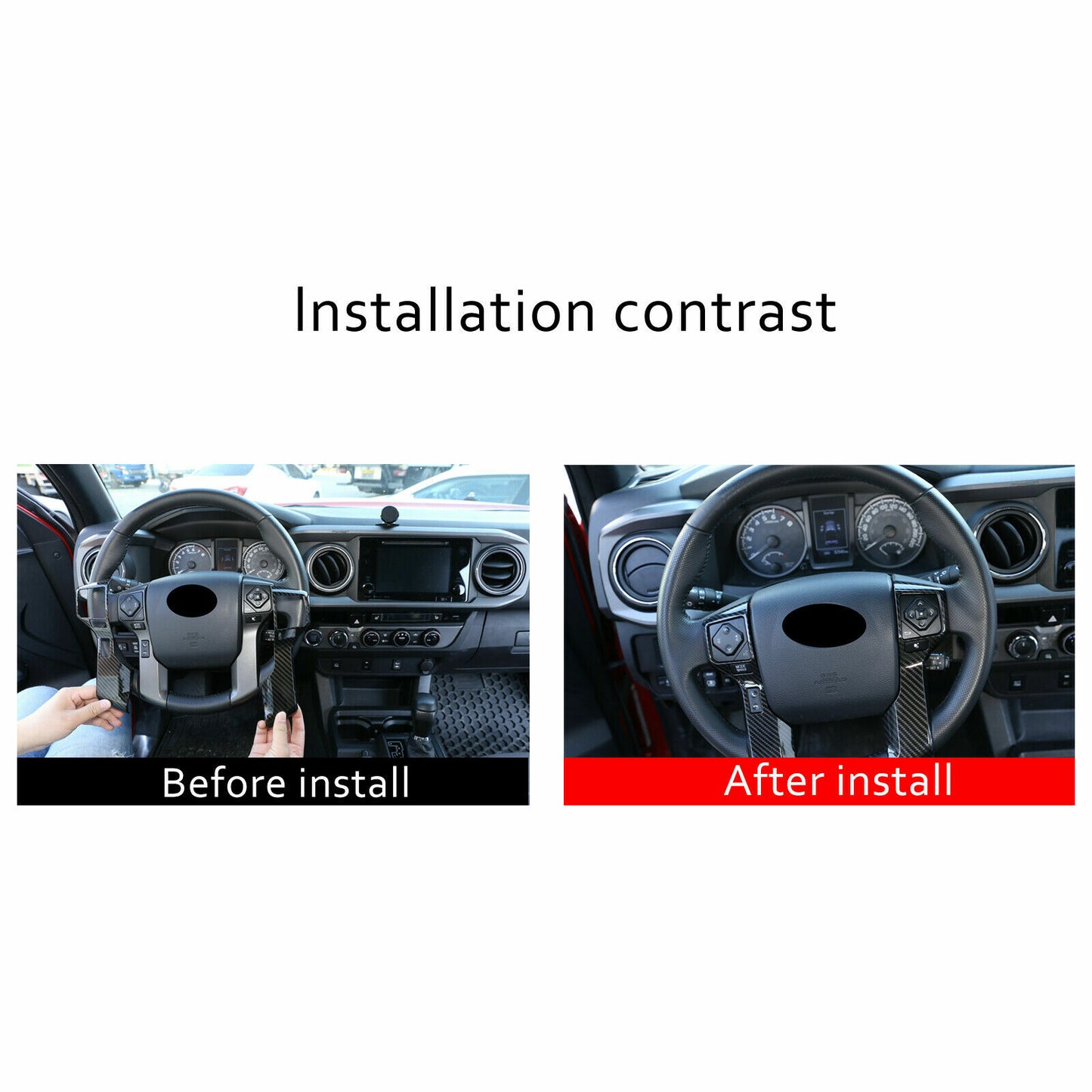 Carbon fiber interior armrest rear ventilation cover trim for Toyota Tundra 14-21