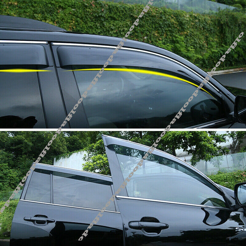 for Toyota Highlander 2008-2013 Window Visors Sun Rain Guard Deflectors W/Chrome