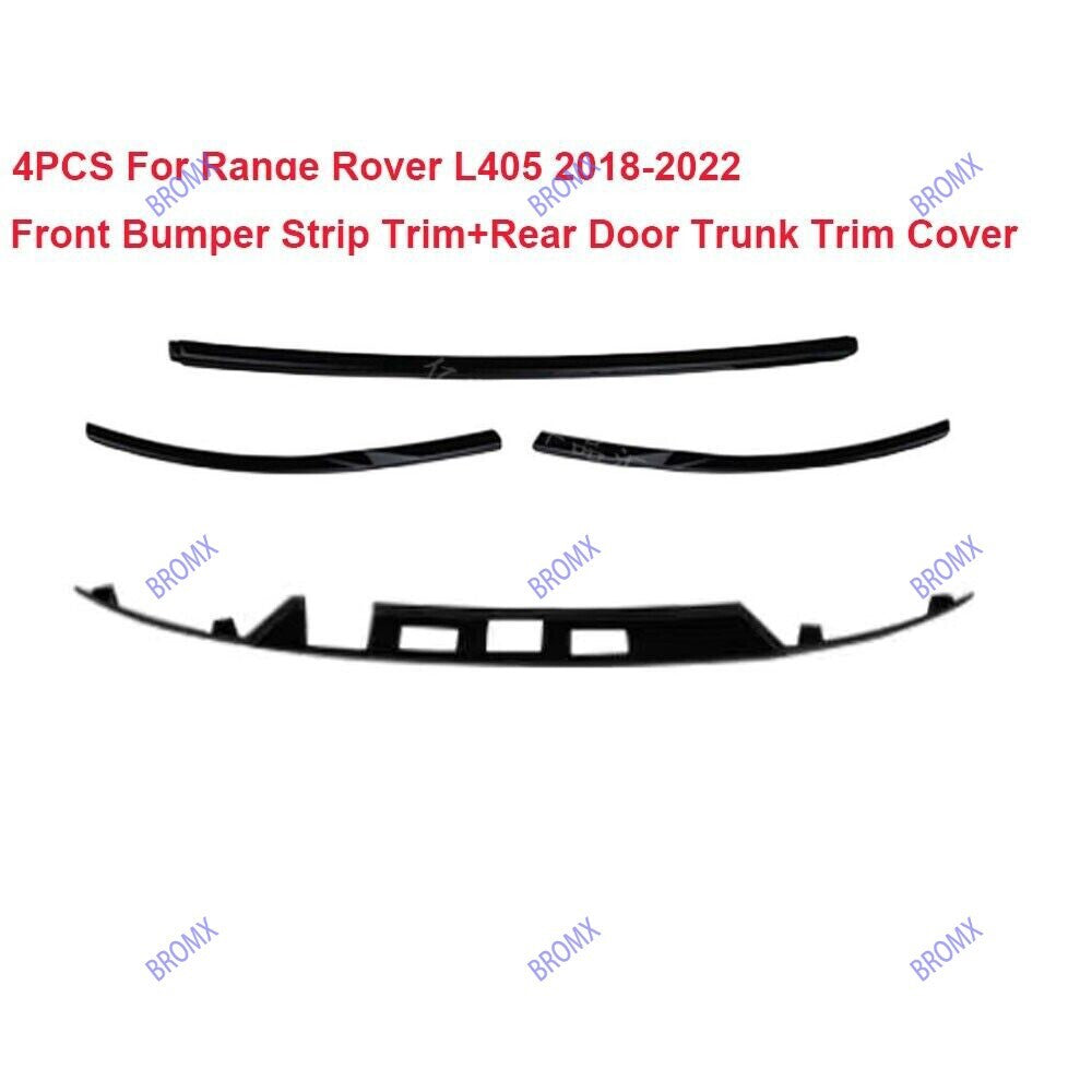 Front Bumper Strip Trim W/ Rear Door Trunk Trim Cover for Range Rover L405 18-22