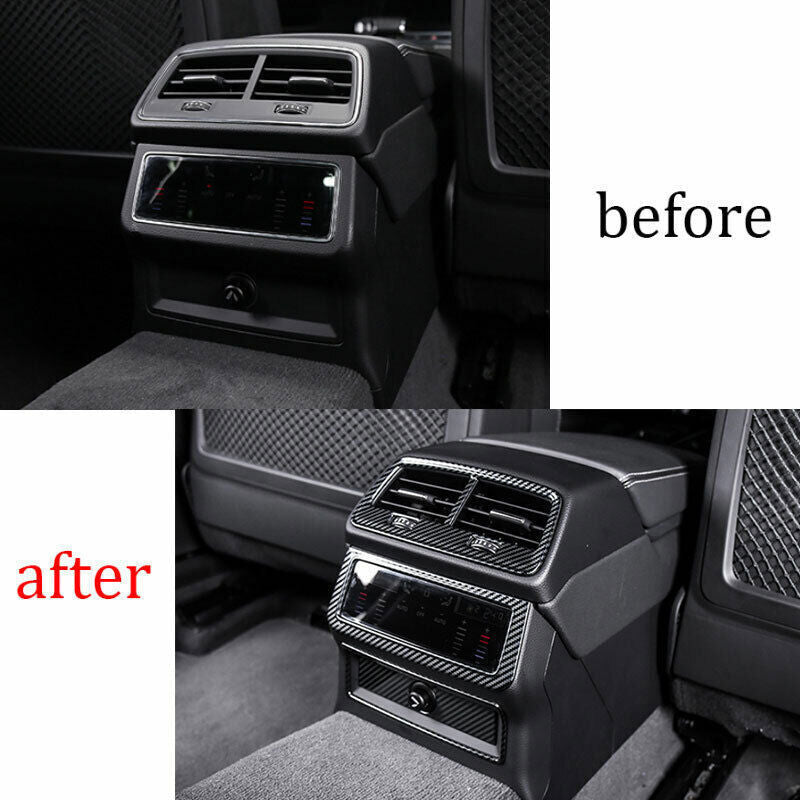 for Audi A6 A7 19-24 Steel Carbon Fiber Rear Air Outlet Vent Panel Cover Trim 4P