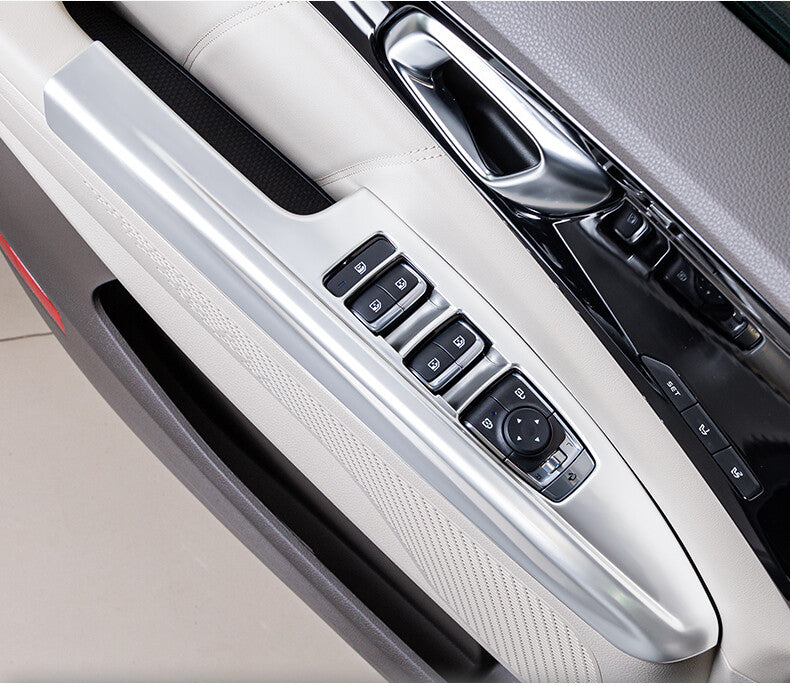 for Kia Carnival 2022-2023 Silver Car Window Lift Switch Lock Panel Cover Trim
