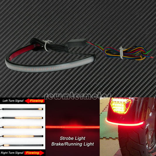Motorcycle Flexible Flowing Turn Signal Brake Tail LED Light Fit for BMW ATV
