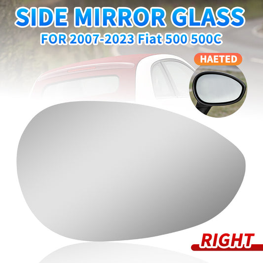 Wide Angle Wing Mirror Glass Heated Right Side for 2007-2024 for FIAT 500 500c