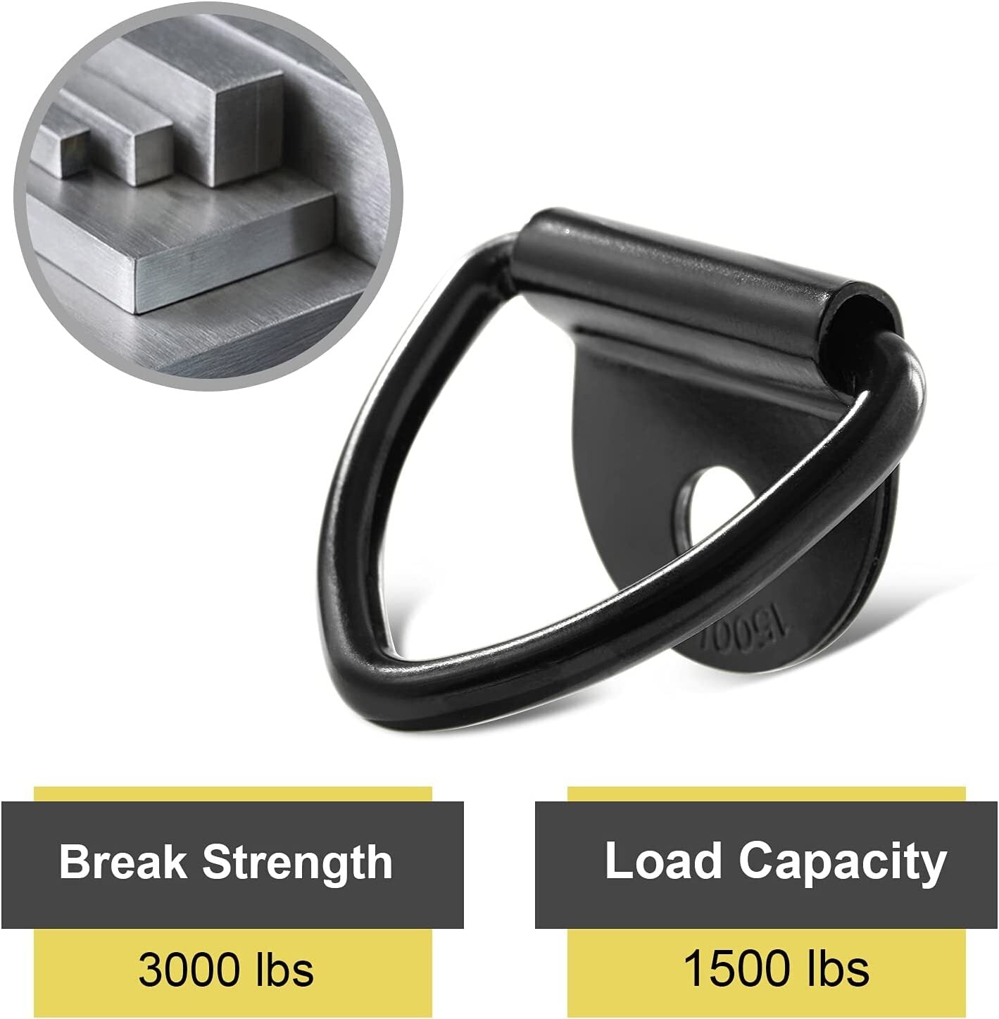 6-Piece V-Ring Anchor 1/4-inch Heavy Duty Steel Hooks for Trucks, Trailers, and Campers