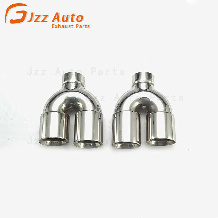 Pair Universal Dual exhaust tips Double Wall Stainless Steel exhaust 2.5inch