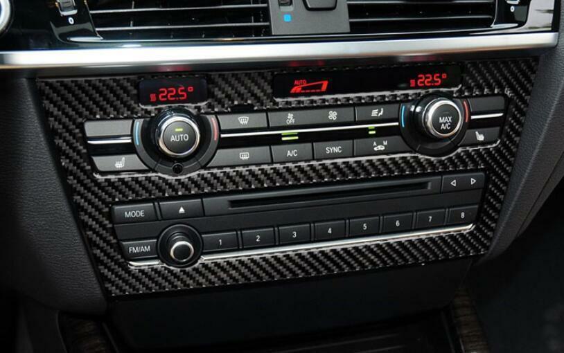 for BMW X3 F25 2014-17 Real Carbon Fiber Console AC Button Control Frame Trim 1P