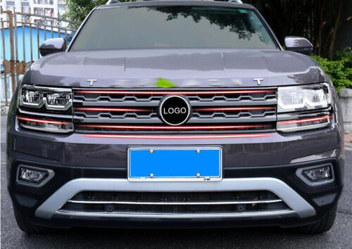 Black Strip Trim Grille Grill Front Center Mesh for Volkswagen Atlas 2018-2021