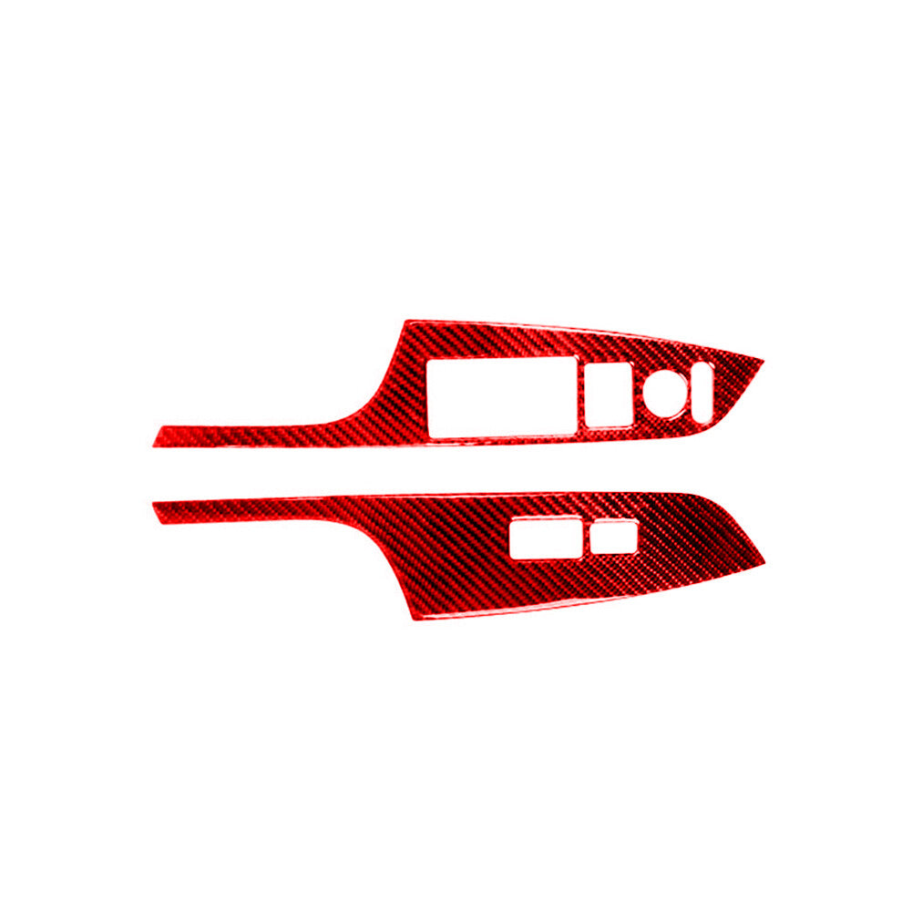Red Carbon Fiber Front Window Lift Panel Cover Trim for Honda CRV CR-V 2012-2016