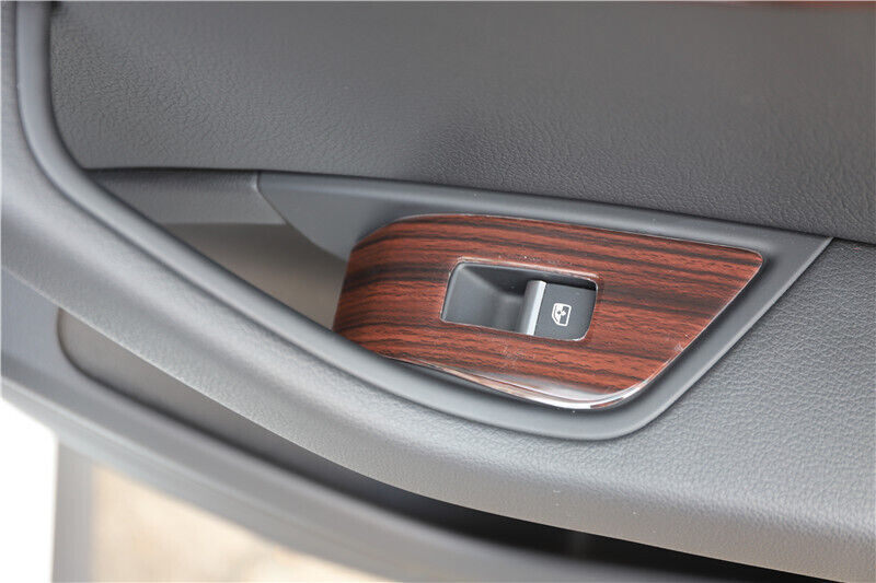 Car Glass Window Lifting Lock Panel Trim 4 Fit for Audi A4L 2017-2019 Red Wood