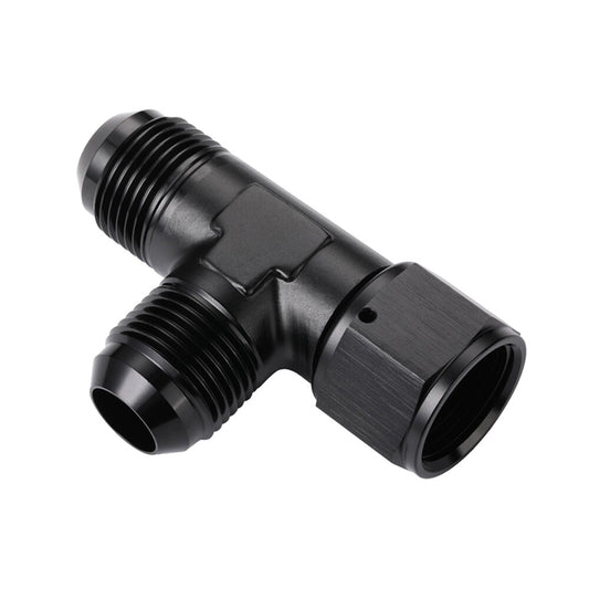 Black AN12 12-AN Female to 2x AN12 12-AN Male 3-Way Tee T-Piece Fitting Adapter
