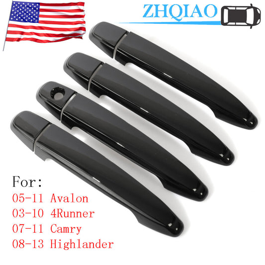 Gloss Black Door Handle Covers Trims For 05-11 for Avalon 03-10 4Runner 07-11 for Camry