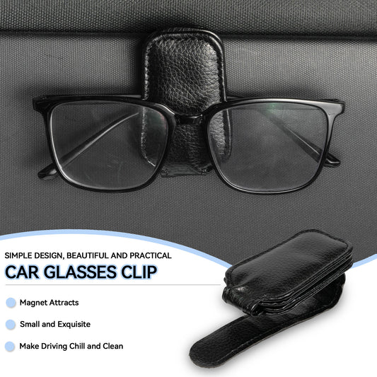 1x Universal Car Glasses Holder Magnetic Vehicle Sun Visor Clip Glasses Holder